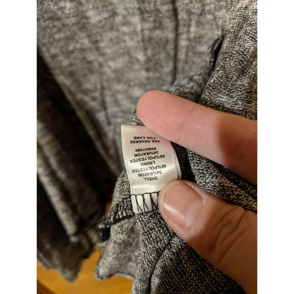 CATO Blazer Jacket Cover-up Size XL Long Sleeve Open Faux Leather Career Gray - Picture 5 of 6